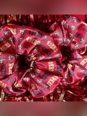 San Francisco 49ers Red Logo Satin Scrunchie Forty Niners Football outfit idea